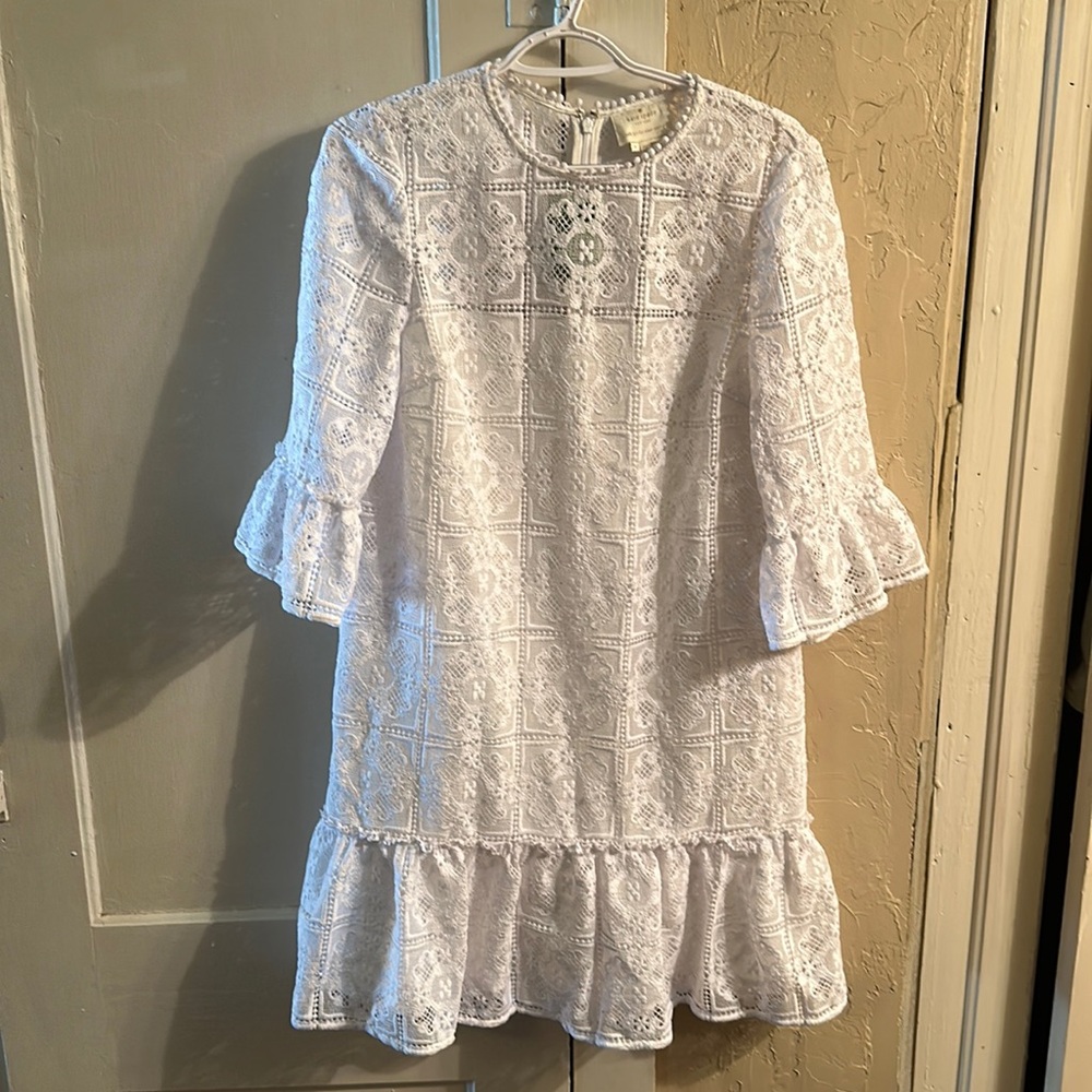 Kate Spade white lace midi dress